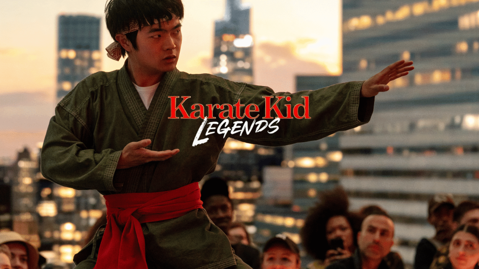 Karate Kid Legends movie still featuring Li Fong in a fight stance