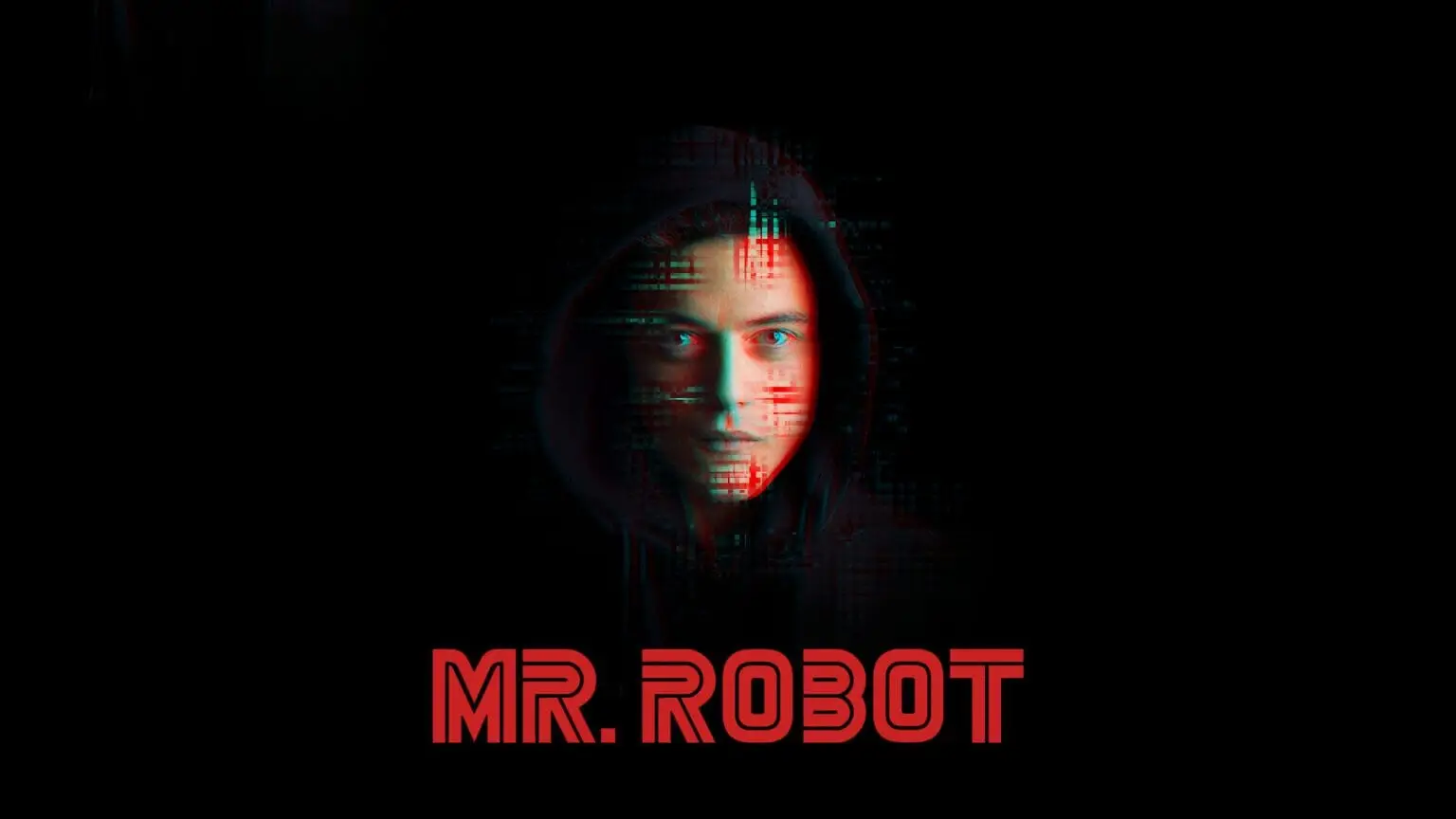 Mr. Robot promotional poster. Character silhouette of Elliot Alderson. © USA Network / Universal Content Productions