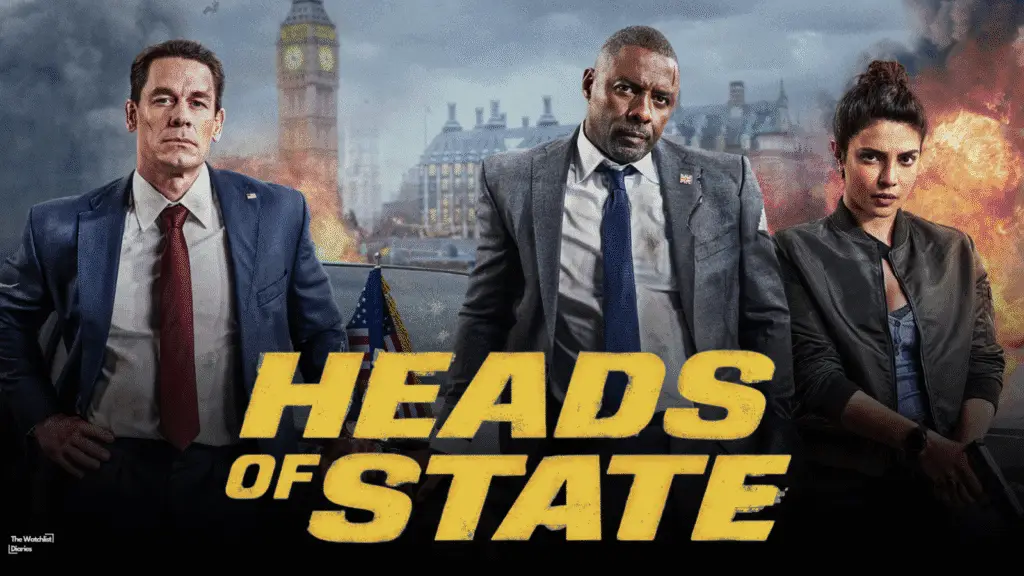 John Cena, Idris Elba, and Priyanka Chopra Jonas in Heads of State. Image use for Heads of State review.