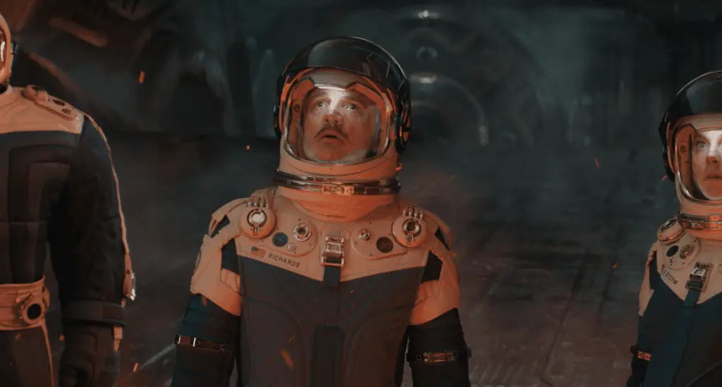 Pedri Pascal's Reed Richards and the other fantastic four meet Galactus. Image © 2025 20th Century Studios / © & ™ 2025 Marvel.