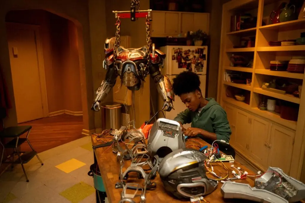 Riri working on her suit. All rights reserved to Marvel Studios, Marvel Television, and Disney.