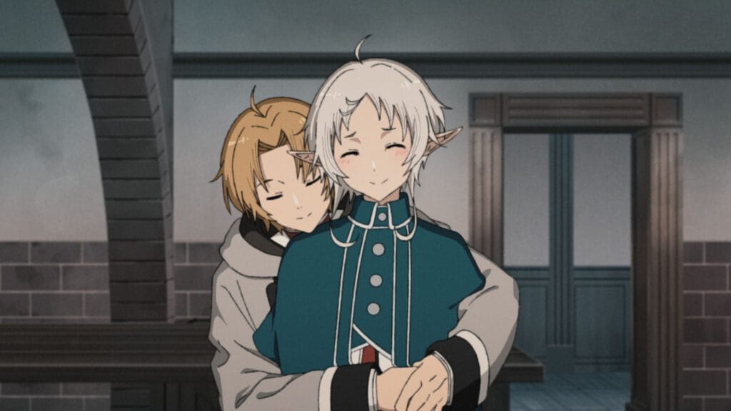 Rudy and Sylphy. Image © Rifujin na Magonote / MFBOOKS / Mushoku Tensei II Production Committee.