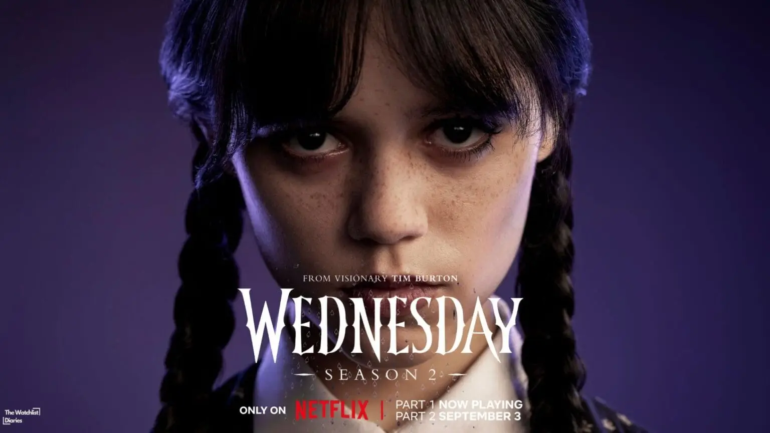 Edited poster Featuring Jenna Ortega as Wednesday. Used here for Wednesday Season 2 review.