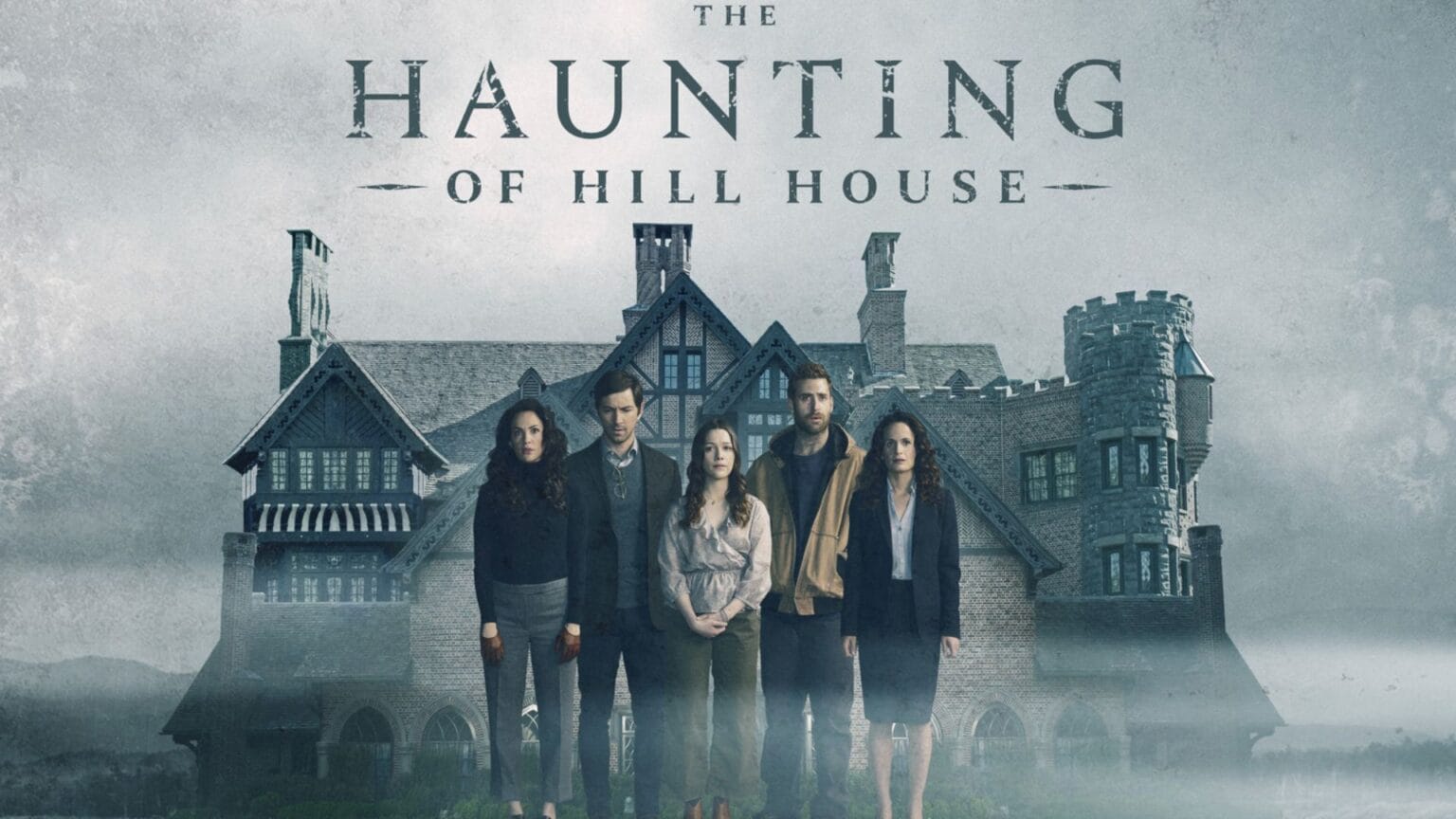 The Haunting of Hill House Netflix, starring Kate Siegel, Michiel Huisman, Victoria Pedretti, Oliver Jackson-Cohen, Elizabeth Reaser. Image © Netflix.