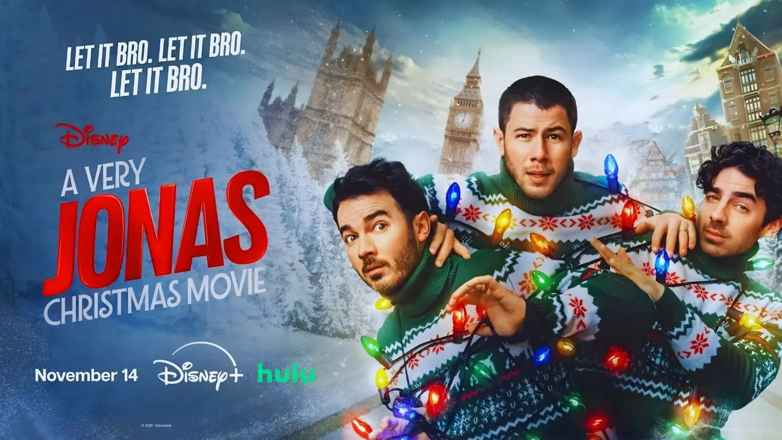 Edited Poster. Used here for A Very Jonas Christmas Movie Review. Image © Disney Branded Television | 20th Television