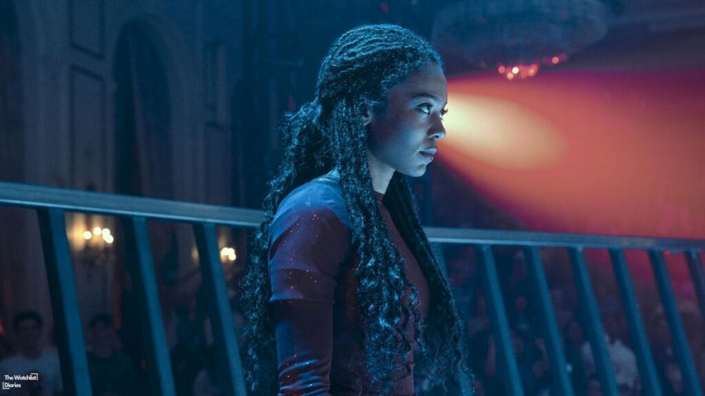 Edited Still of Jaz Sinclair as Marie Moreau.