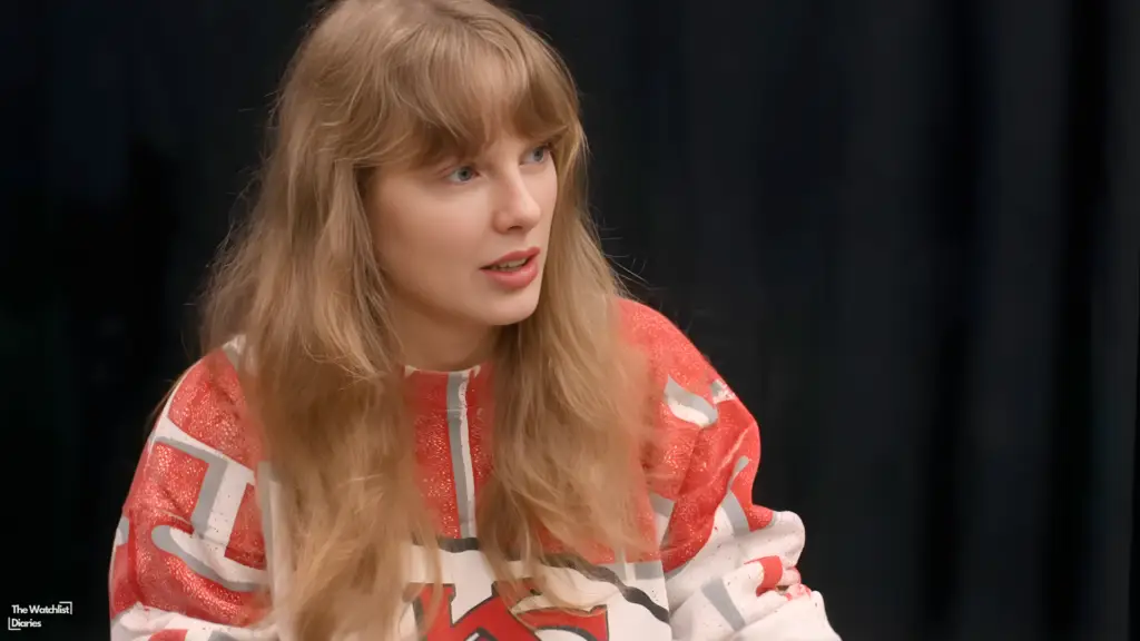 Edited still of Taylor. Used here for review. Image © OPC | Object & Animal | Taylor Swift Productions