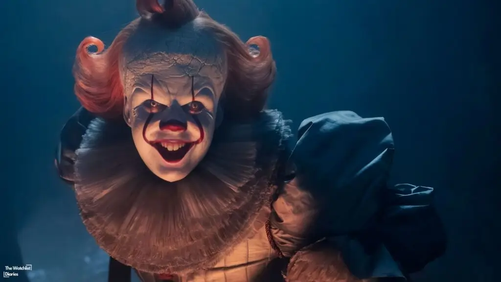 Edited still of Pennywise from IT: Welcome to Derry. Image © Warner Bros. Television and IT production team.