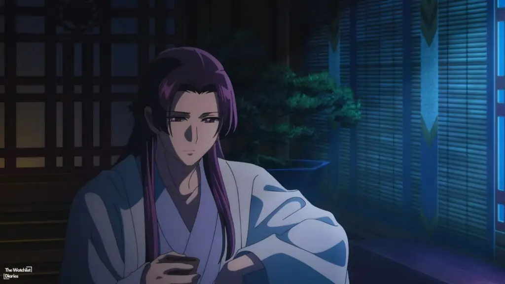 Edited Still of Jinshi. Image © Natsu Hyuuga (author), Touko Shino (illustrator), TOHO animation, and OLM Studio.