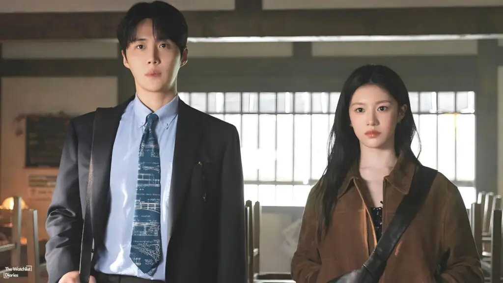 Edited still of Can this love be translated cast Kim Seon-ho and Go Youn-jung. Image © Netflix.