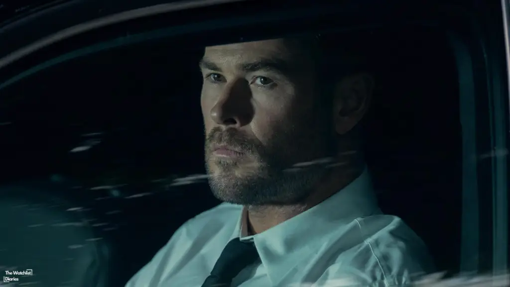 Edited still of Chris Hemsworth in Crime 101 (2026). Image © Amazon MGM Studios | Working Title Films | The Story Factory | Wild State | Raw | Sony Pictures
