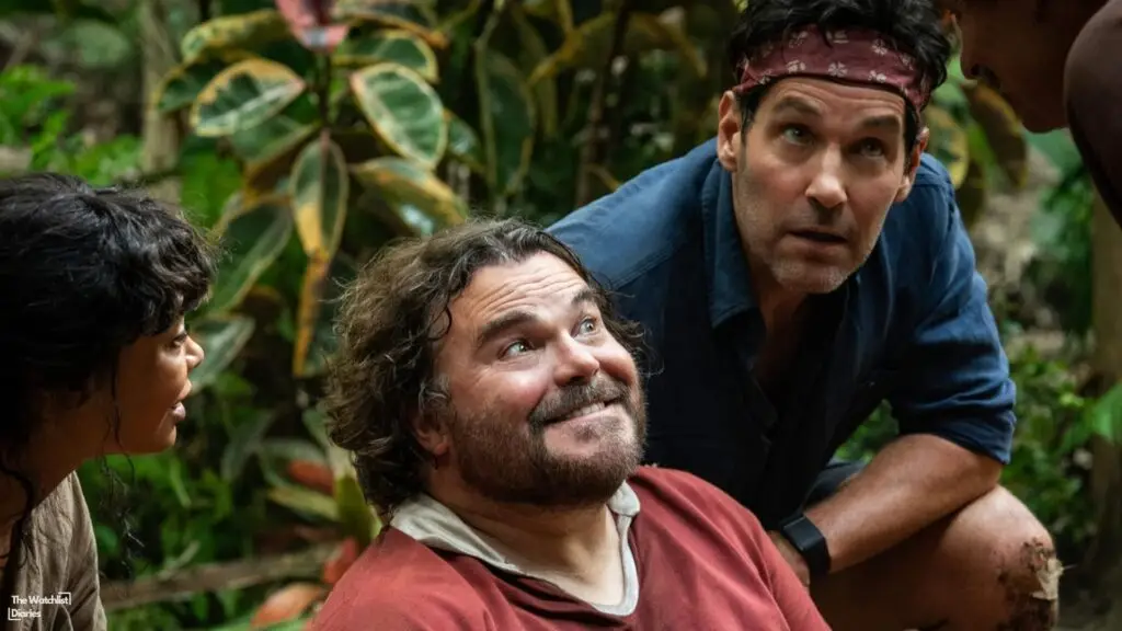 Edited still of Thandiwe Newton, Jack Black, Paul Rudd and Steve Zahn in Anaconda (2025). Image © Columbia Pictures | Fully Formed Entertainment | Sony Pictures Releasing | Netflix