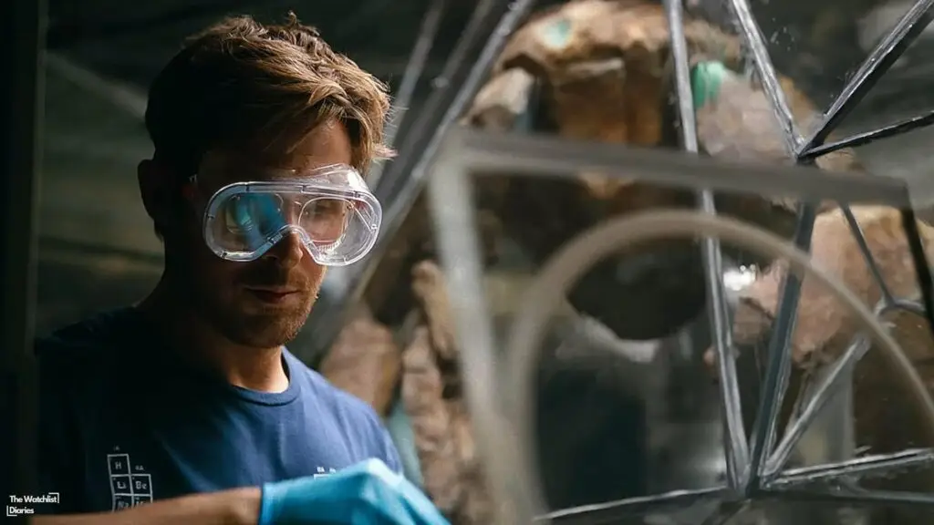 Edited still of Ryan Gosling as Ryland Grace and James Ortiz who provides the voice for Rocky. Image © Amazon MGM Studios | Sony Pictures