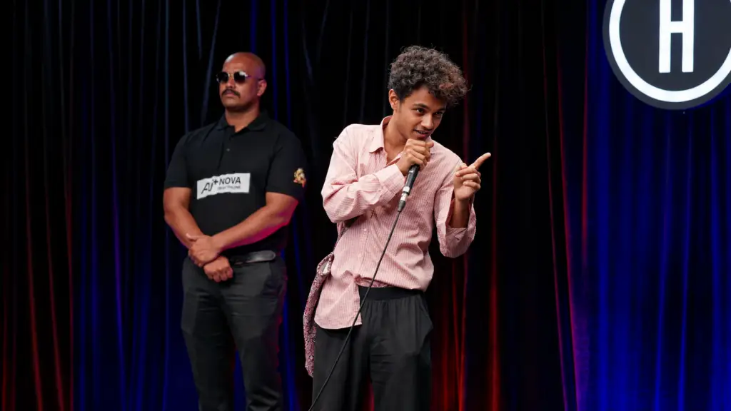 Still of Sukrut Deo in India's Got Latent Season 2. Image © Samay Raina YT Channel | Netflix