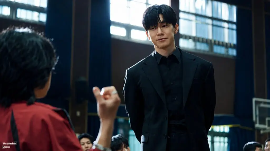 Edited still of Kim Mu-yeol in Teach You a Lesson (2026). Image © Netflix.