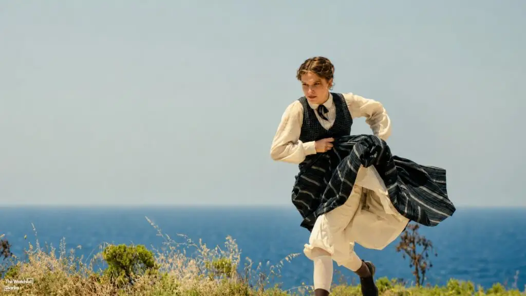Edited still of Millie Bobby Brown in Enola Holmes 3 (2026). Image © Netflix.