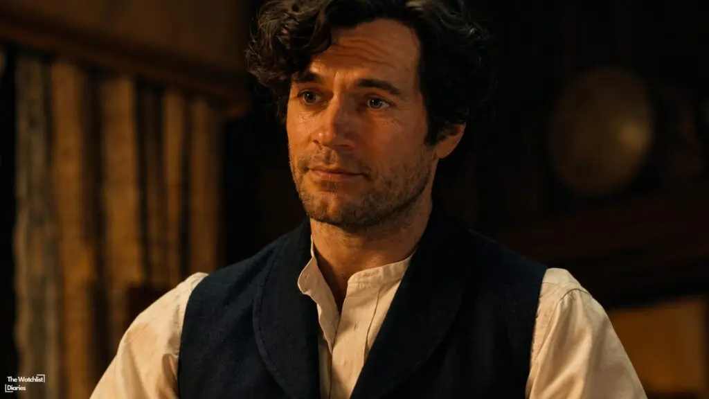 Edited still of Henry Cavill in Enola Holmes 3 (2026). Image © Netflix.