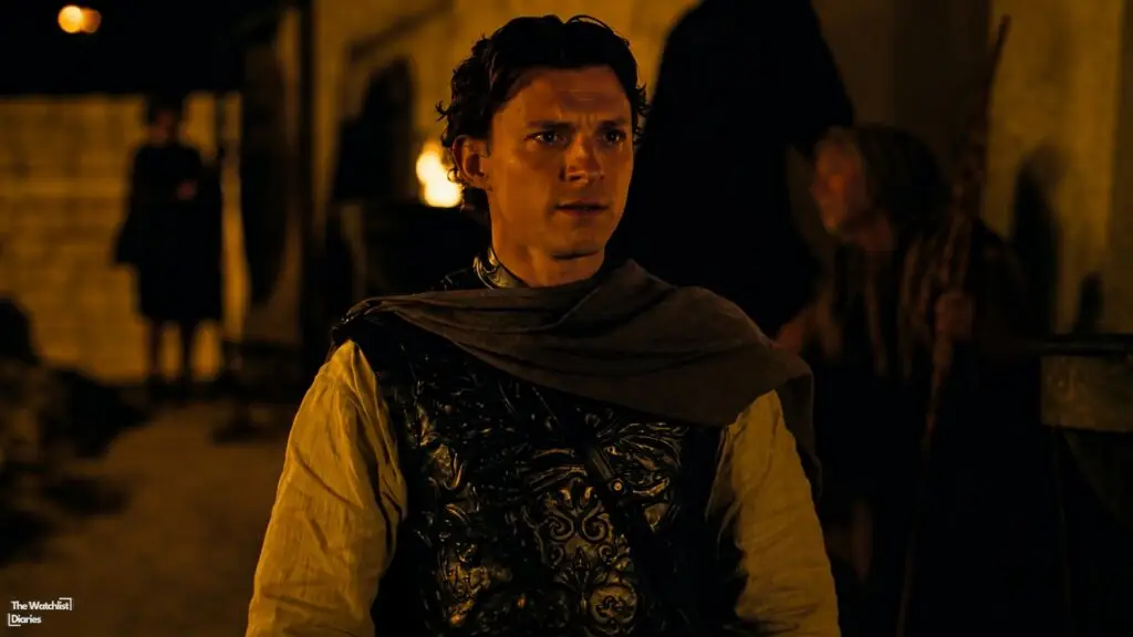 Edited still of Tom Holland in The Odyssey (2026). Image © Syncopy | Universal Pictures