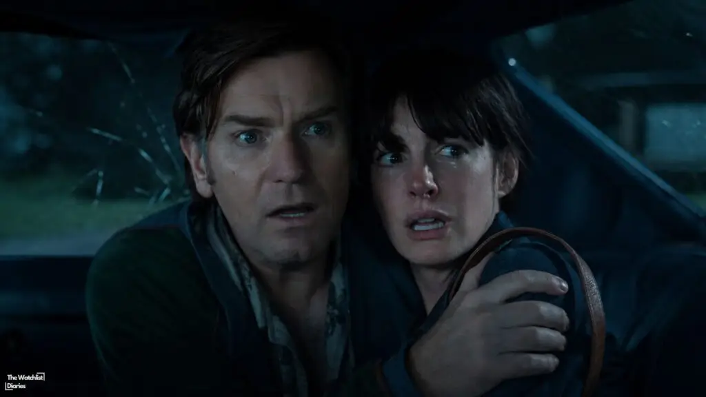 Edited still of Ewan McGregor and Anne Hathaway in The End of Oak Street (2026). Image © Bad Robot | Jackson Pictures | Warner Bros. Pictures