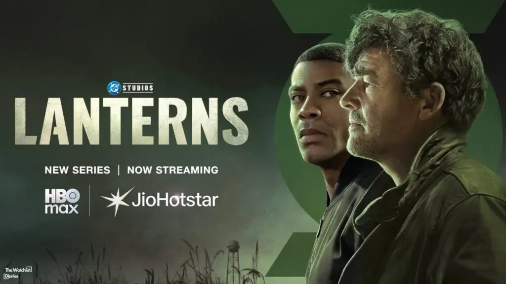 Edited Poster of Lanterns Season 1, featuring Kyle Chandler and Aaron Pierre. Image © Warner Bros. Pictures | DC Studios. Used here for Lanterns Season 1 Review.