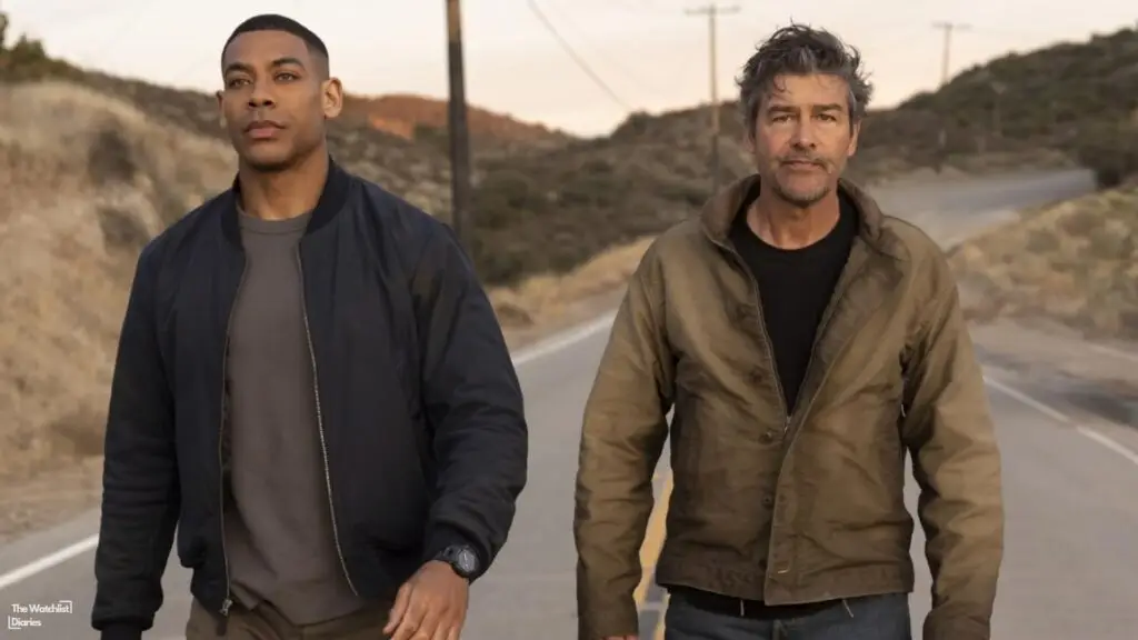 Kyle Chandler and Aaron Pierre in Lanterns (2026). Image © Warner Bros. Pictures | DC Studios