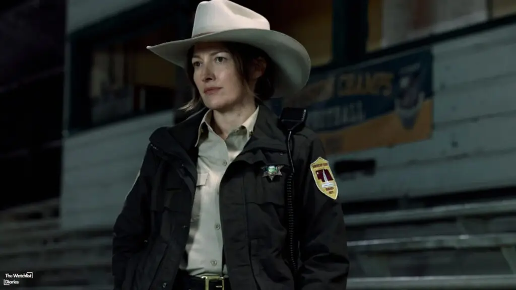 Kelly Macdonald in Lanterns (2026). Image © Warner Bros. Pictures | DC Studios